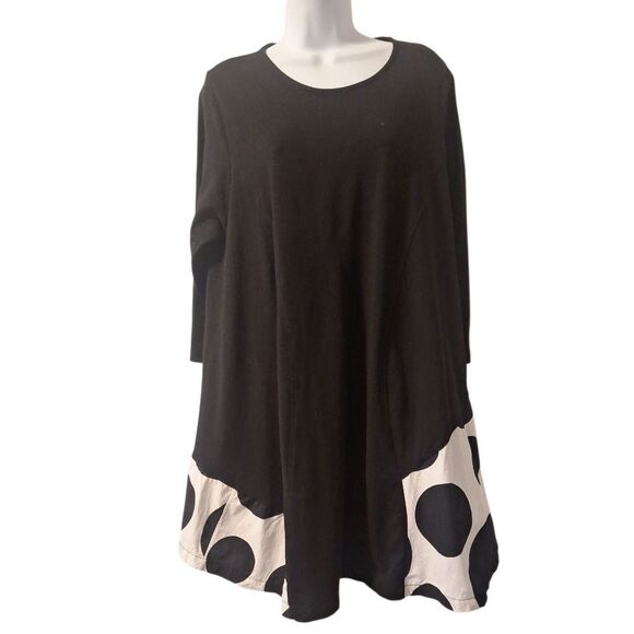Urban by Alembika trapeze top tunic dress Black and white size 5= 14/16 - Picture 1 of 9